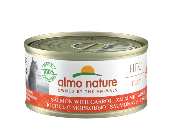 Almo Nature HFC Jelly Cats - blikje - zalm met wortel (24x70 gr)