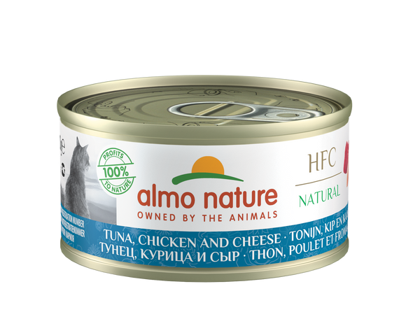 Almo Nature HFC Cuisine Cats - blik - tonijn, kip en kaas (24x70 gr)