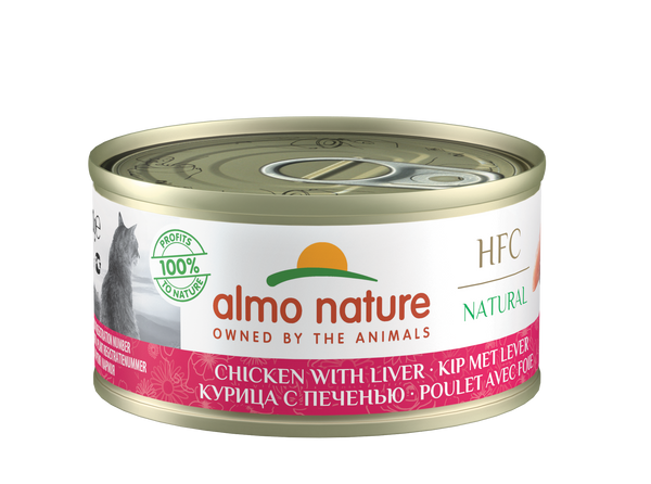 Almo Nature HFC Natural Cats - box - kip met lever (24x70 gr)
