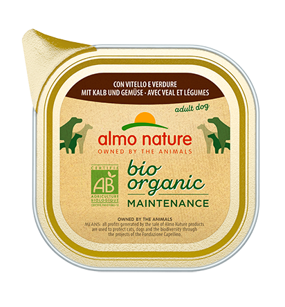 Almo Nature Organic Organic Dogs Maintenance - Tray - Kalfsvlees en Groenten