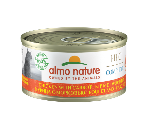 Almo Nature HFC Complete Cats - box - kip met wortelen (24x70 gr)
