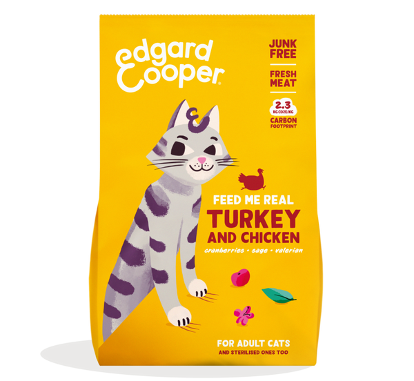 Edgard & Cooper voor volwassen katten - kalkoen en kip