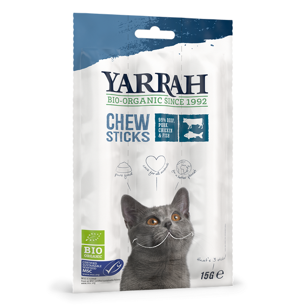 Yarrah biologische kauwstokken voor katten (15gr)