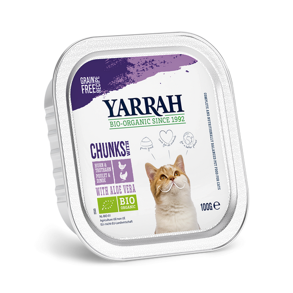 Biologische Yarrah Bites voor Katten - Kalkoen en Kip (100gr)