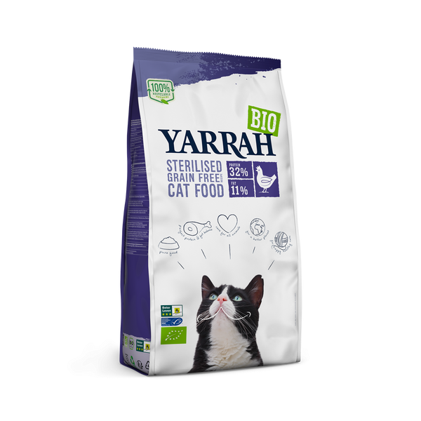 Yarrah biologische kroketten zonder granen voor gesteriliseerde katten