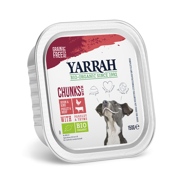 Biologische Yarrah Bites voor Honden - Rundvlees en Kip (150gr)