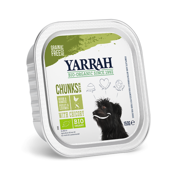 Biologische Yarrah Bites voor honden - kip en groenten (150gr)