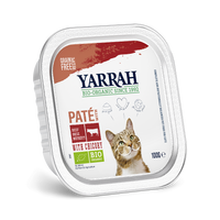 Biologische Yarrah paté voor katten - rundvlees en kip (100gr)